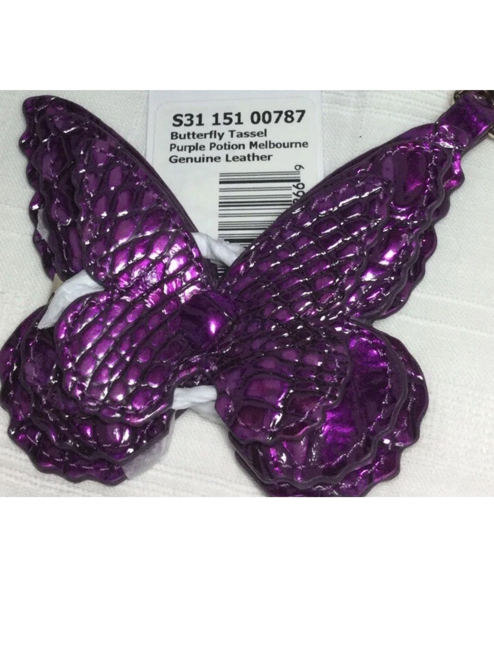 NWT BRAHMIN PUTPLE POTION Butterfly Tassel Pendant in Metallic Purple